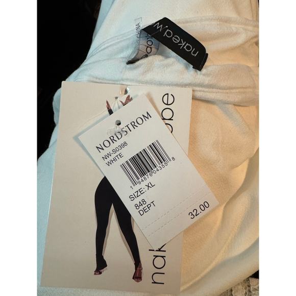 NAKED WARDROBE *WHITE* NWT $32 Hourglass Mini Skirt Size L - Picture 4 of 7